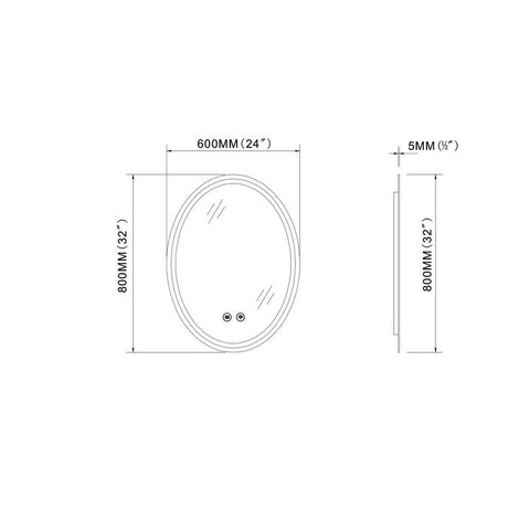 Dimmable LED Bathroom Mirror